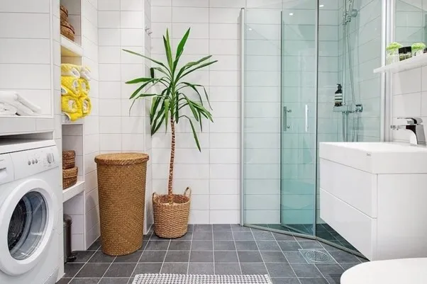 Colors in a Scandinavian style bathroom