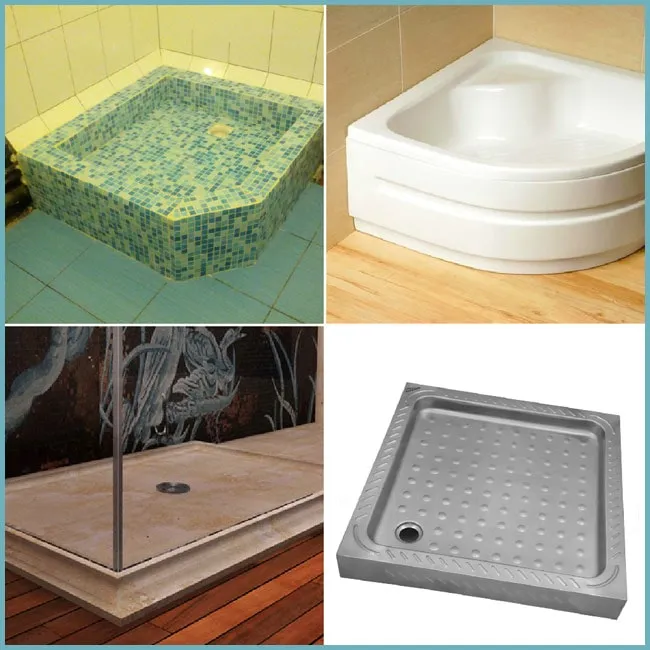 What materials are shower trays made from?